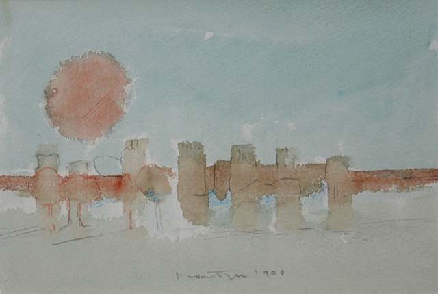 Jan Montyn, graficus, aquarel, Marokkaans landschap